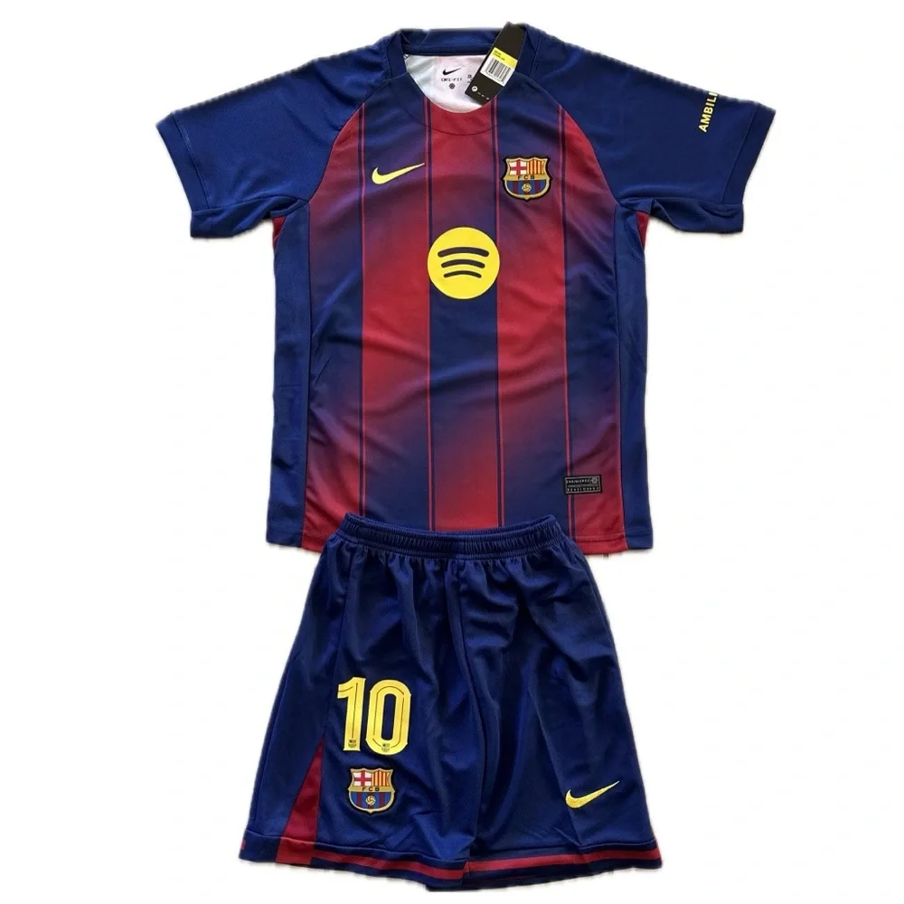 LAMINE YAMAL #10 Barcelona 2025-26 Home Kids Set ⚽️🥅🔥
